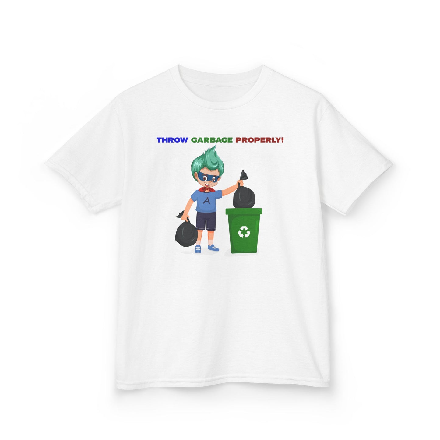 Kids Heavy Cotton™ Tee - Super kiddo taking trash out - [[{"value":"Wonderwear Kid"}]]