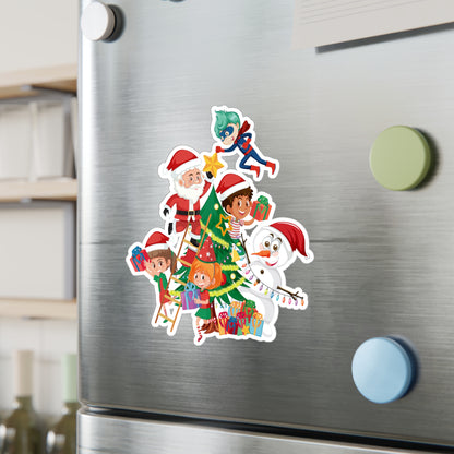Christmas Kiss-Cut Vinyl Decals – Super kiddo making christmas tree - [[{"value":"Wonderwear Kid"}]]
