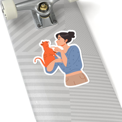 Kiss-Cut Stickers - Cat and Mom Printify