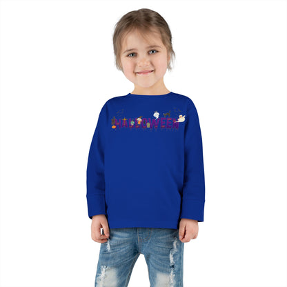 Toddler Long Sleeve Tee - Holloween word Printify