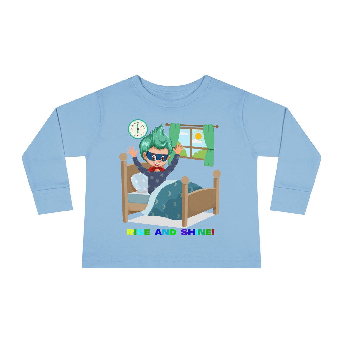 Toddler Long Sleeve Tee - Super kiddo teaches us to wake up early - [[{"value":"Wonderwear Kid"}]]