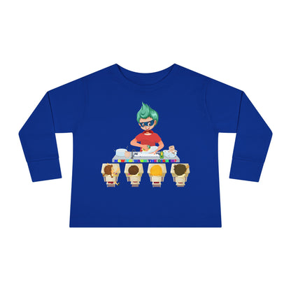 Toddler Long Sleeve Tee - Little kiddo teaching to wash dishes - [[{"value":"Wonderwear Kid"}]]