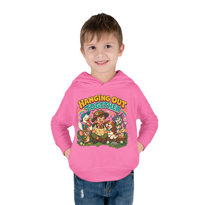 Toddler Hoodie — Retro Friends Hanging Out Together