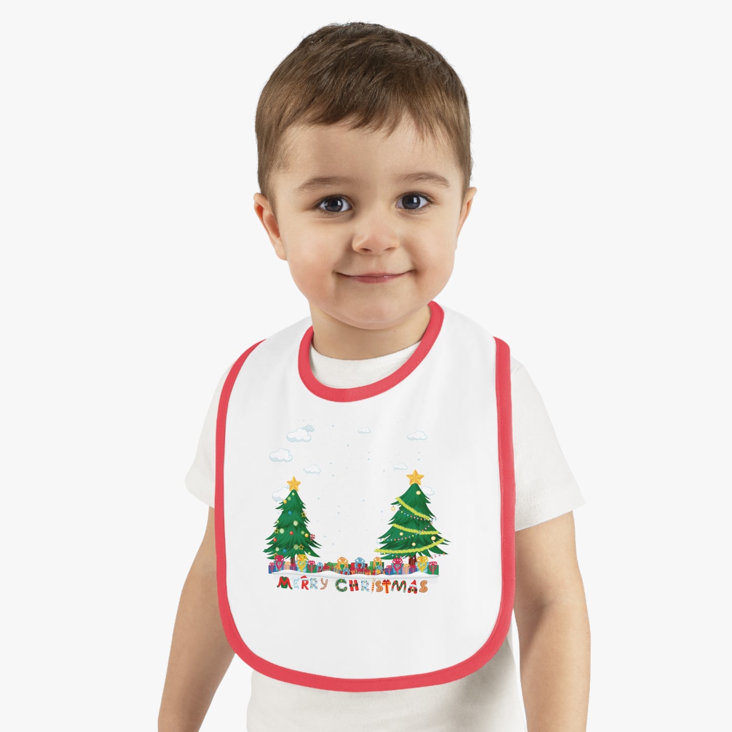 Baby Bib - Christmas and snowing