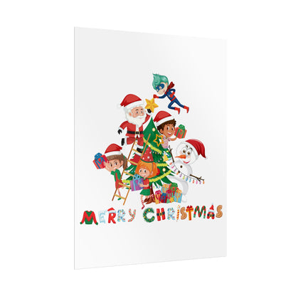 Rolled Posters - Super kiddo making christmas tree with text - [[{"value":"Wonderwear Kid"}]]