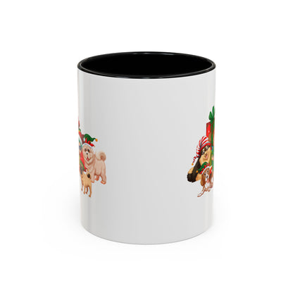 Accent Coffee Mug - Christmas with super kiddo pet friends without text - [[{"value":"Wonderwear Kid"}]]