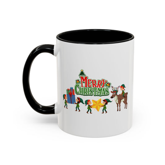 Accent Coffee Mug - Merry christmas and reindeer