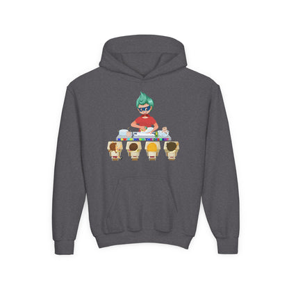 Youth Heavy Blend Hooded Sweatshirt - Little kiddo teaching to wash dishes - [[{"value":"Wonderwear Kid"}]]