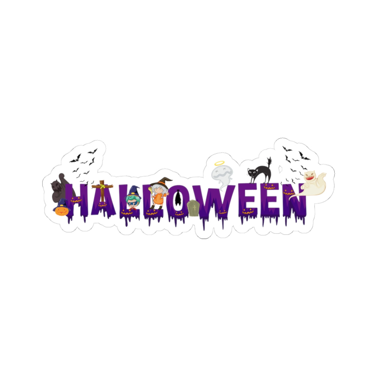 Kiss-Cut Stickers - Holloween word