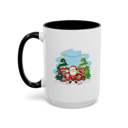 Accent Coffee Mug - Super kiddo with santa claus - [[{"value":"Wonderwear Kid"}]]