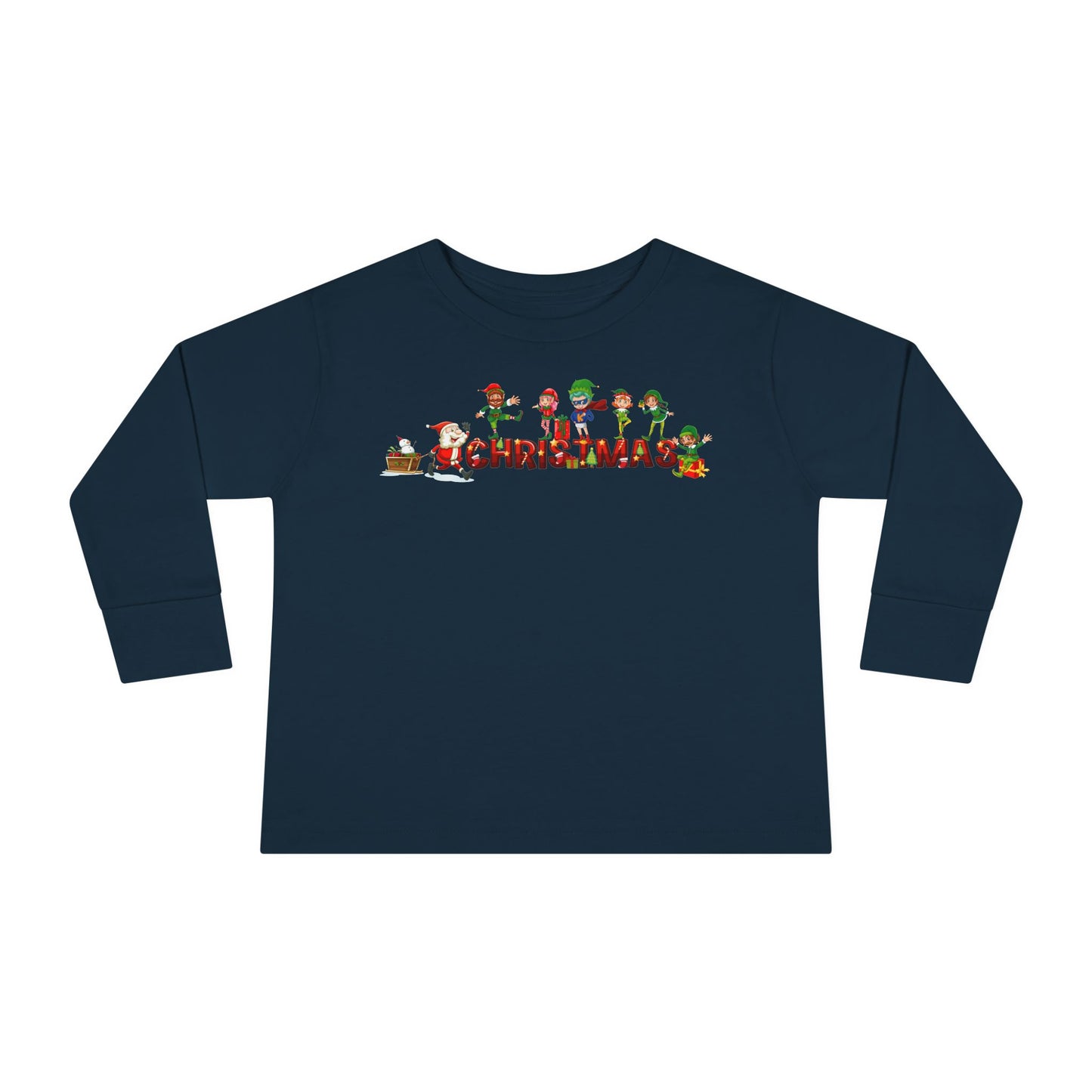 Toddler Long Sleeve Tee - Christmas with santa claus and friends - [[{"value":"Wonderwear Kid"}]]
