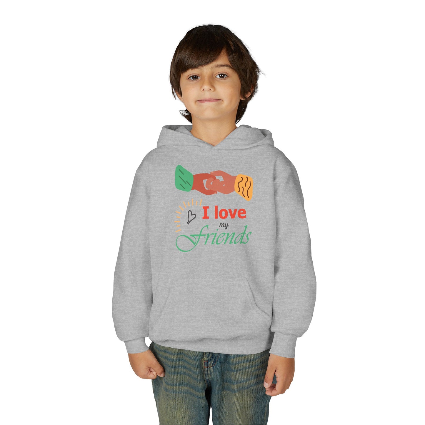 Youth Heavy Blend Hooded Sweatshirt - I love my friends