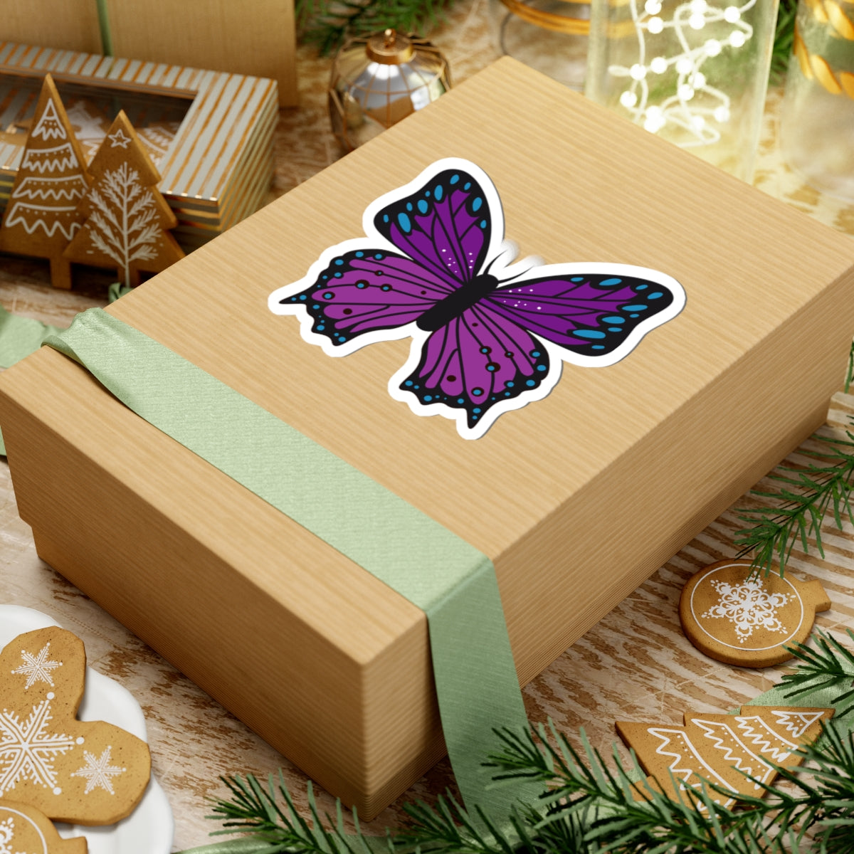 Kiss-Cut Stickers- Blue and purple butterfly