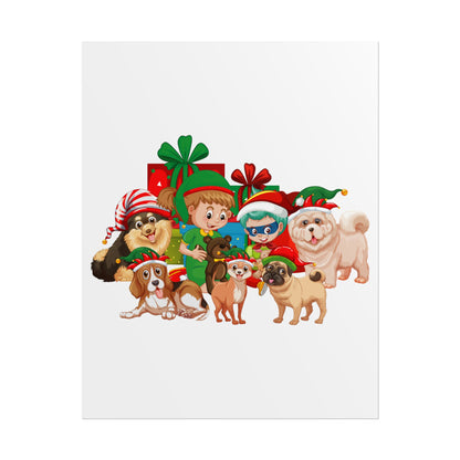 Rolled Posters - Christmas with super kiddo pet friends without text - [[{"value":"Wonderwear Kid"}]]