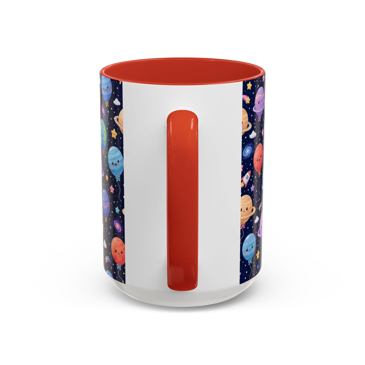 Accent Coffee Mug (11/15 oz) - Kawaii Space Balloon Planet