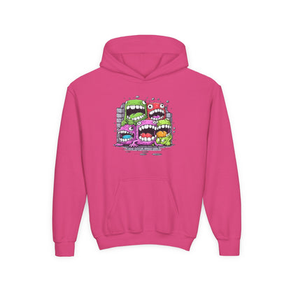 Youth Heavy Blend Hooded Sweatshirt - Cool monster character Printify