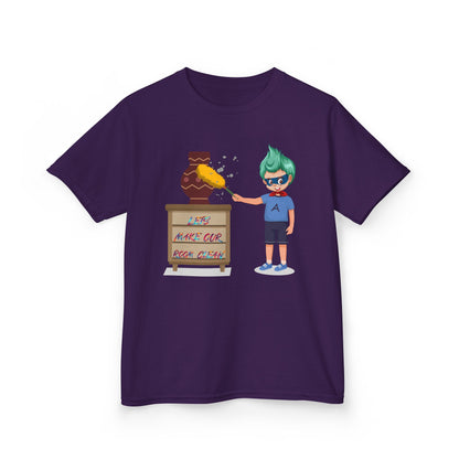 Kids Heavy Cotton™ Tee - Super kiddo cleaning a vase - [[{"value":"Wonderwear Kid"}]]