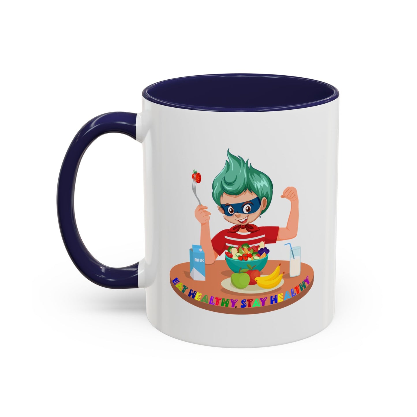 Accent Coffee Mug - super kiddo eating healthy food