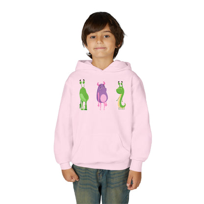 Youth Heavy Blend Hooded Sweatshirt -  Baby monsters Printify