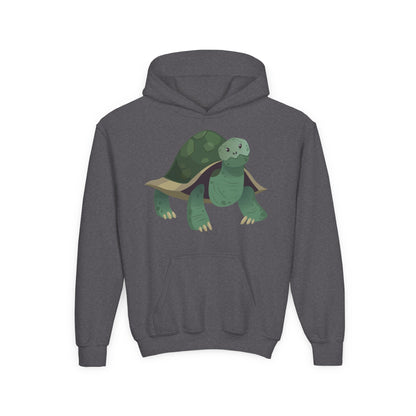 Youth hoodie with adorable turtle design Printify