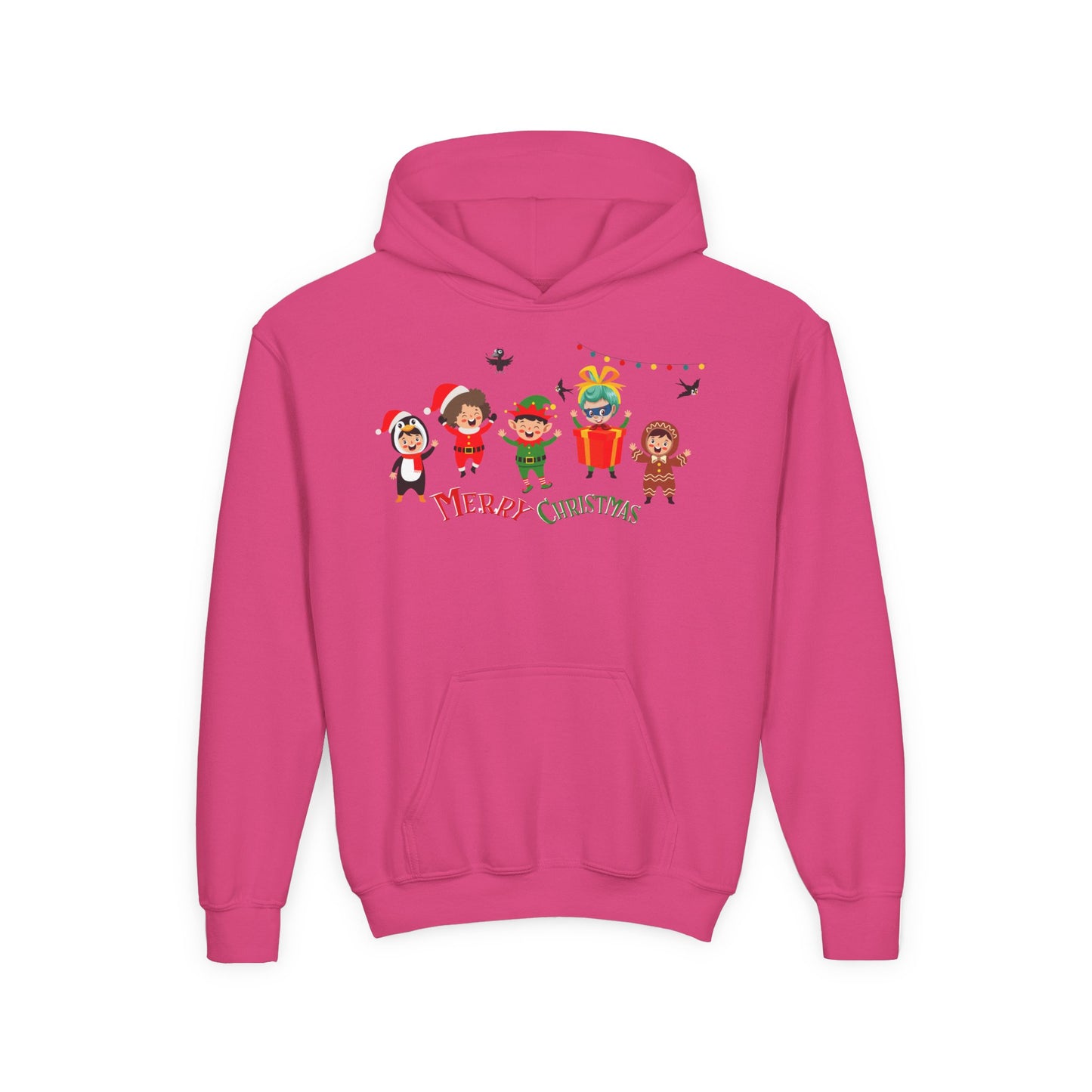 Youth Heavy Blend Hooded Sweatshirt - Merry christmas by super kiddo and friends