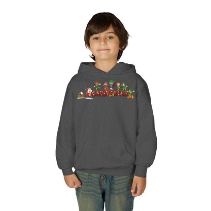 Youth Heavy Blend Hooded Sweatshirt - Christmas with santa claus and friends - [[{"value":"Wonderwear Kid"}]]