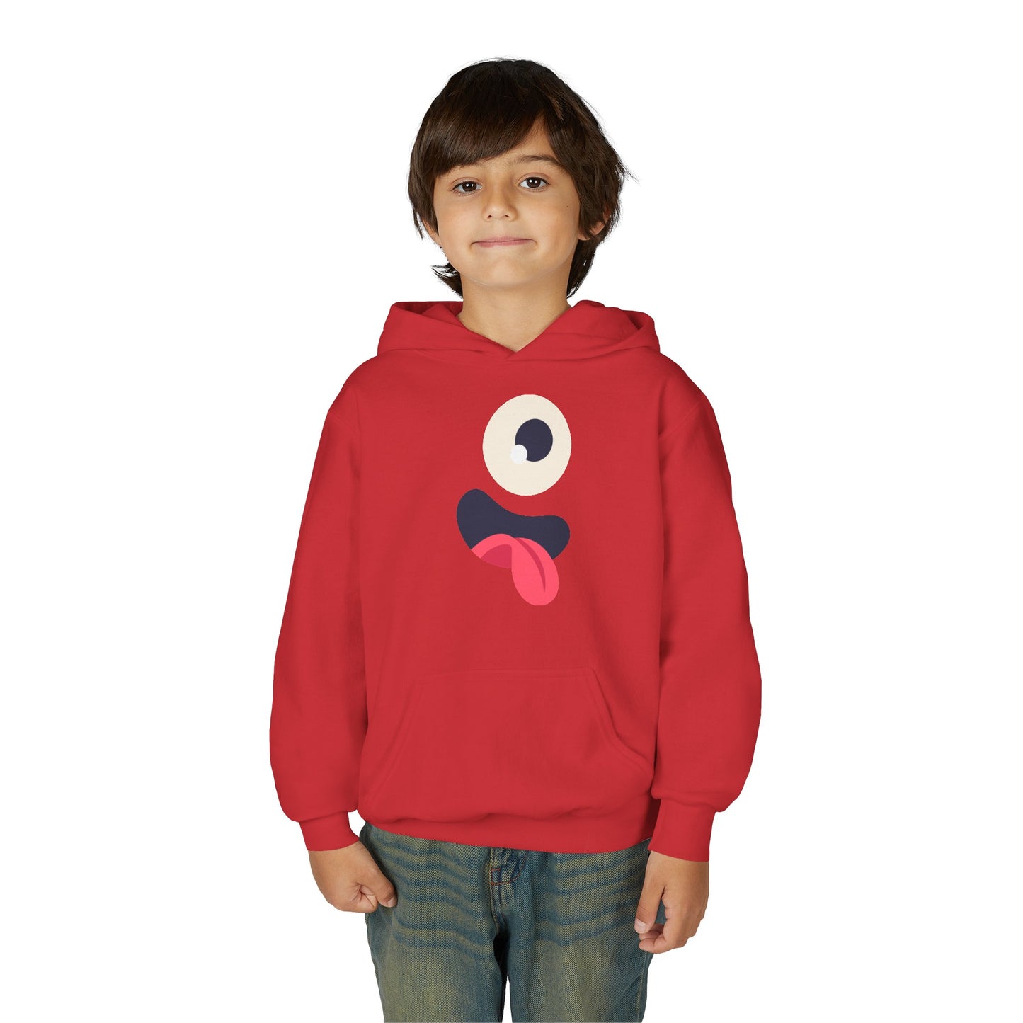 Youth Heavy Blend Hooded Sweatshirt - Monsters Eyes and tongue