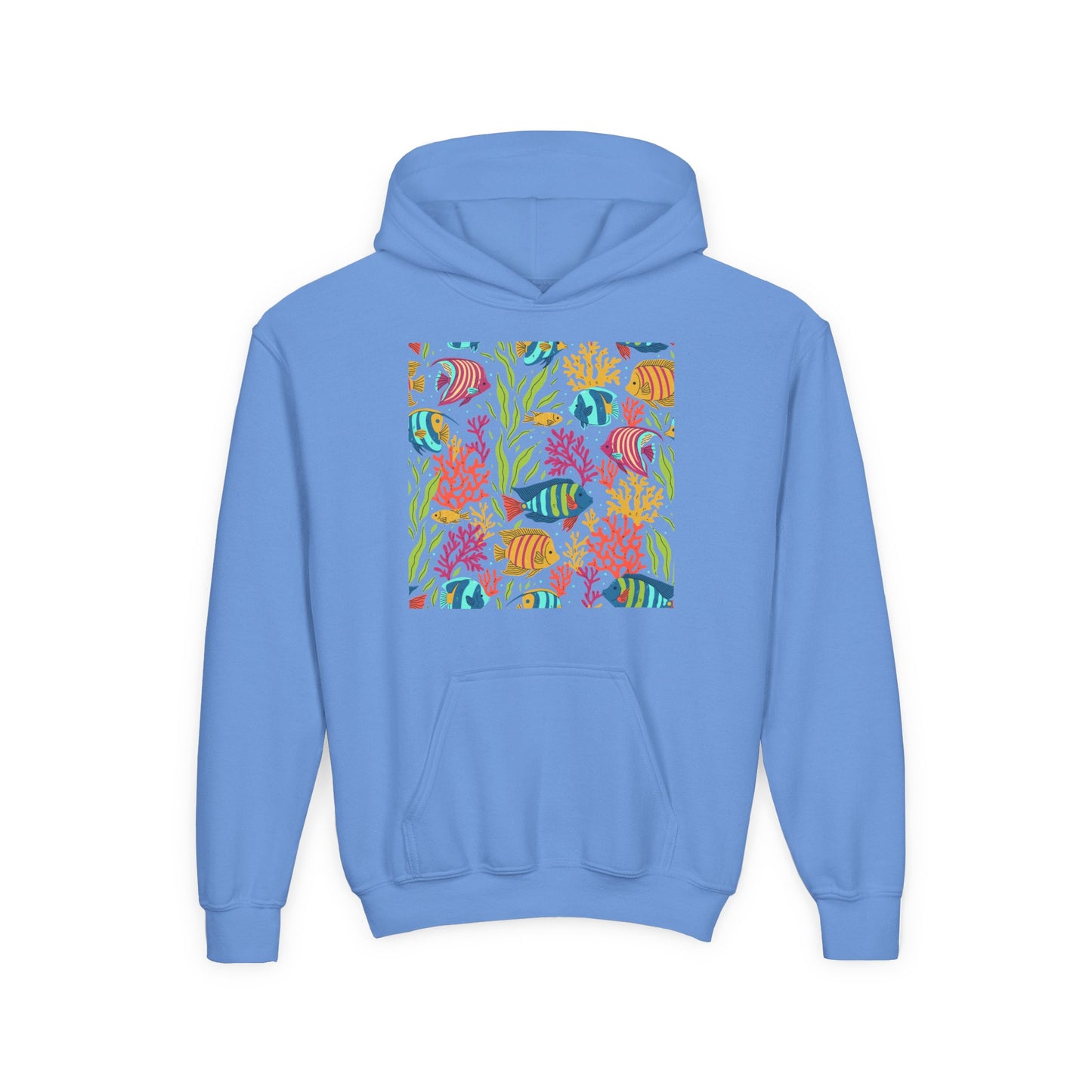 Youth Heavy Blend Hooded Sweatshirt - Colorful tropical corals