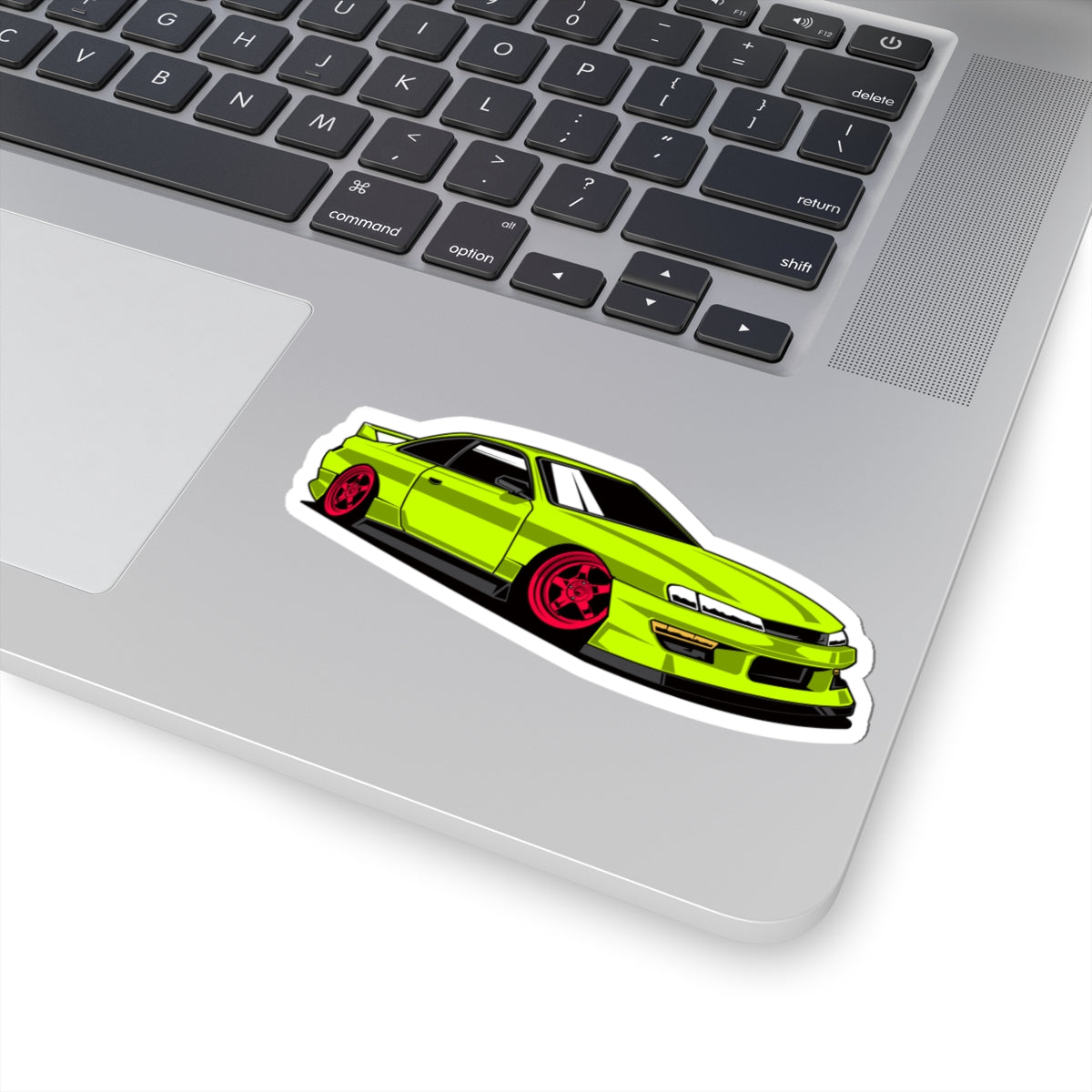 Kiss-Cut Vinyl Decals - Yellow green race car