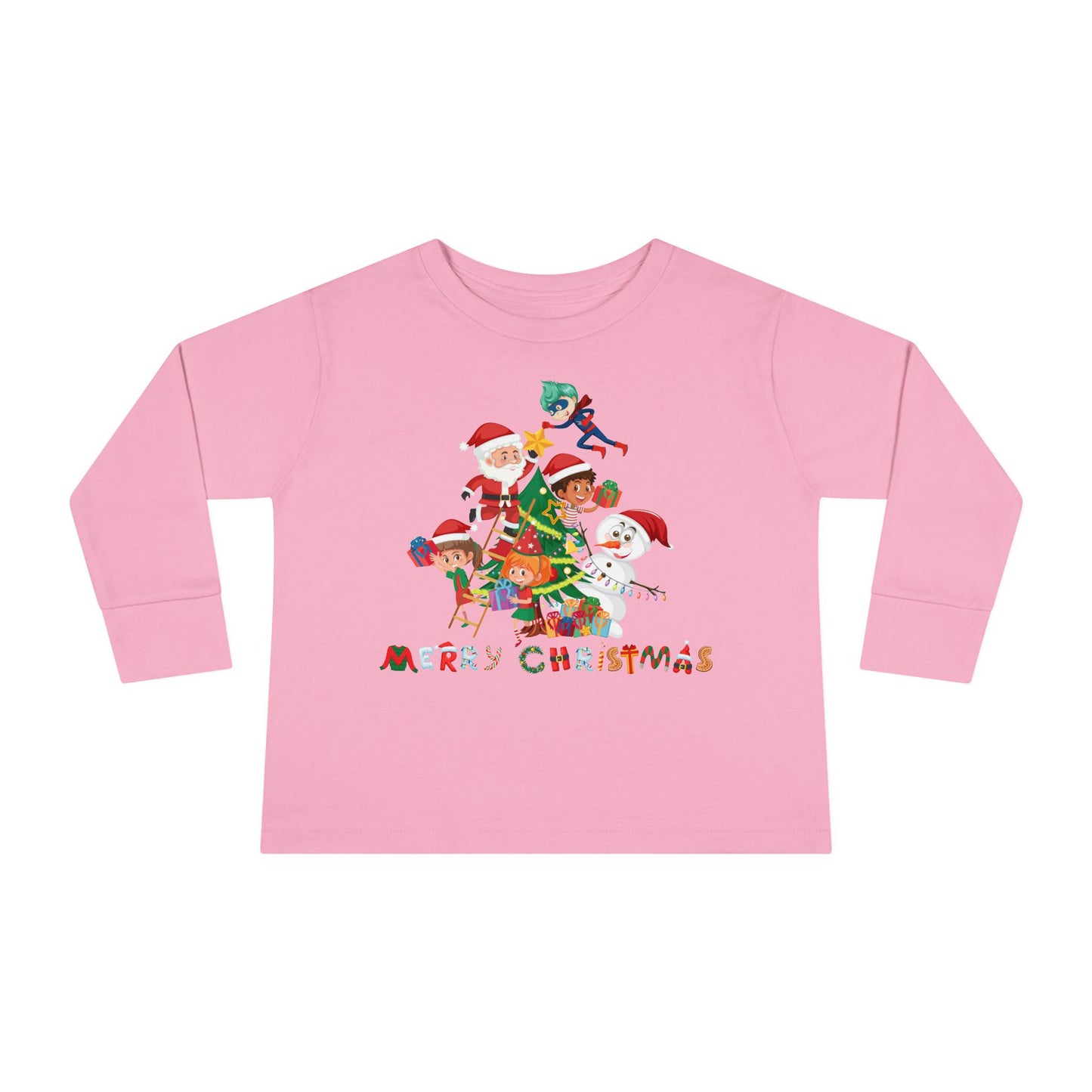 Toddler Long Sleeve Tee - Super kiddo making christmas tree with text - [[{"value":"Wonderwear Kid"}]]