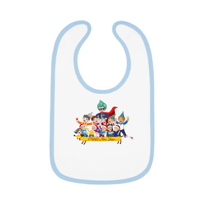 Baby Bib - Happy new year with friends - [[{"value":"Wonderwear Kid"}]]