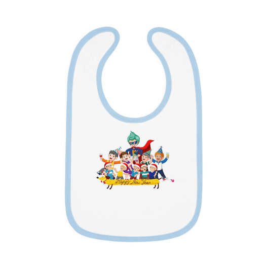 Baby Bib - Happy new year with friends - [[{"value":"Wonderwear Kid"}]]