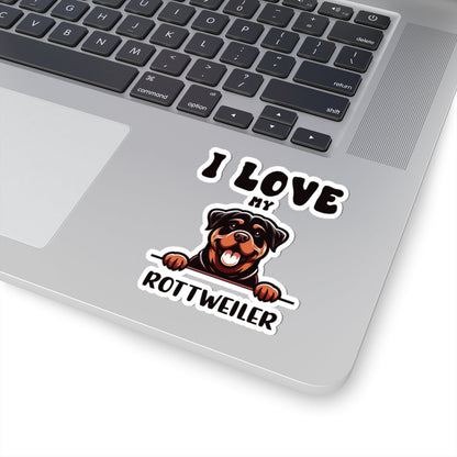 Kiss-Cut Vinyl Decals - I love my Rottweiler Printify