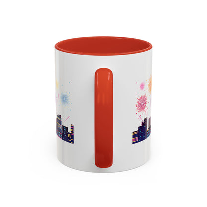 Accent Coffee Mug - Super kiddo with fireworks - [[{"value":"Wonderwear Kid"}]]