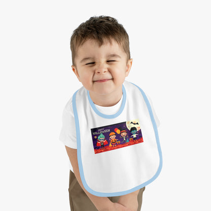 Baby Bib - Super kiddo with friends on holloween - [[{"value":"Wonderwear Kid"}]]