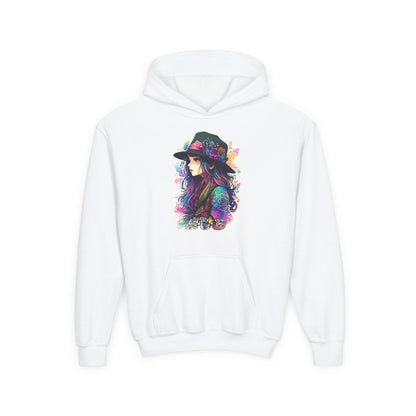Youth Heavy Blend Hooded Sweatshirt - Beautiful Bohemian Floral Printify