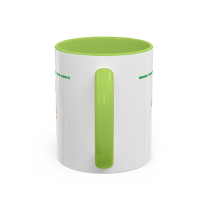 Accent Coffee Mug - Super kiddo brushing teeth - [[{"value":"Wonderwear Kid"}]]