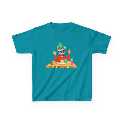 Kids Heavy Cotton™ Tee - Super kiddo eating healthy breafast - [[{"value":"Wonderwear Kid"}]]
