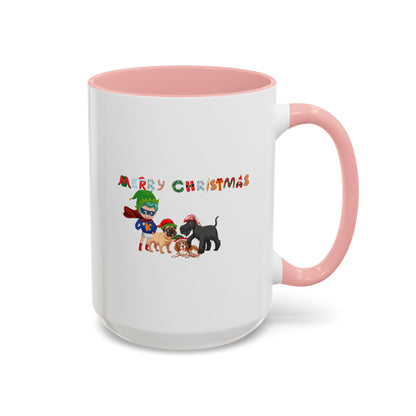 Accent Coffee Mug - Super kiddo woith pet friends - [[{"value":"Wonderwear Kid"}]]