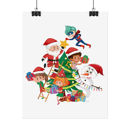 Rolled Posters - Super kiddo making christmas tree - [[{"value":"Wonderwear Kid"}]]