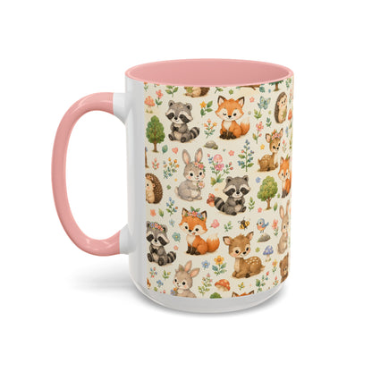 Accent Coffee Mug  (11/15 oz) - Whimsical Woodland Friends
