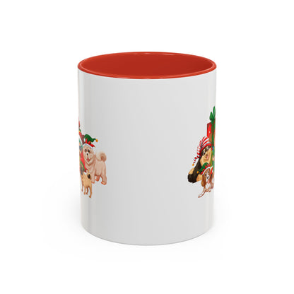 Accent Coffee Mug - Christmas with super kiddo pet friends without text - [[{"value":"Wonderwear Kid"}]]