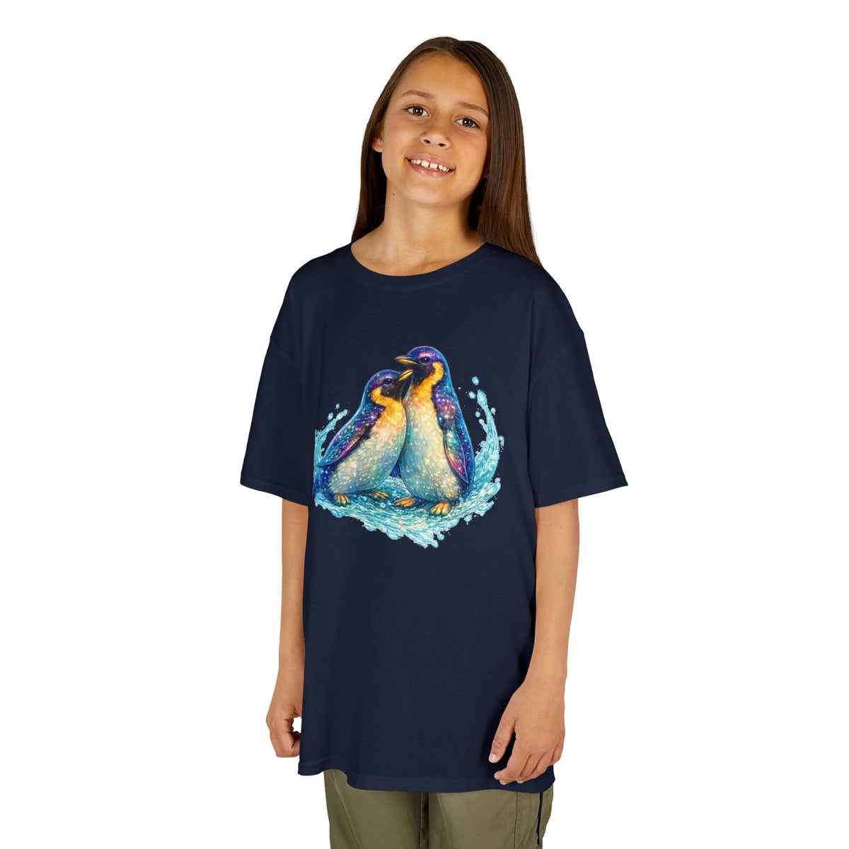 Kids Heavy Cotton™ Tee - Magical penguins in sparkling water