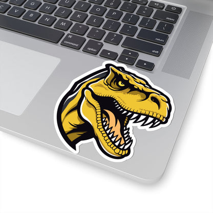 Kiss-Cut Vinyl Decals - Tyrannosaurus rex yellow Printify