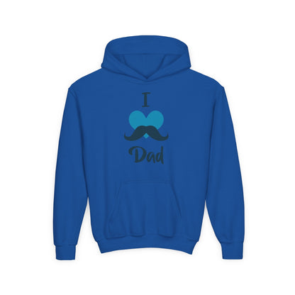 Youth Heavy Blend Hooded Sweatshirt -  I love dad - heart Printify