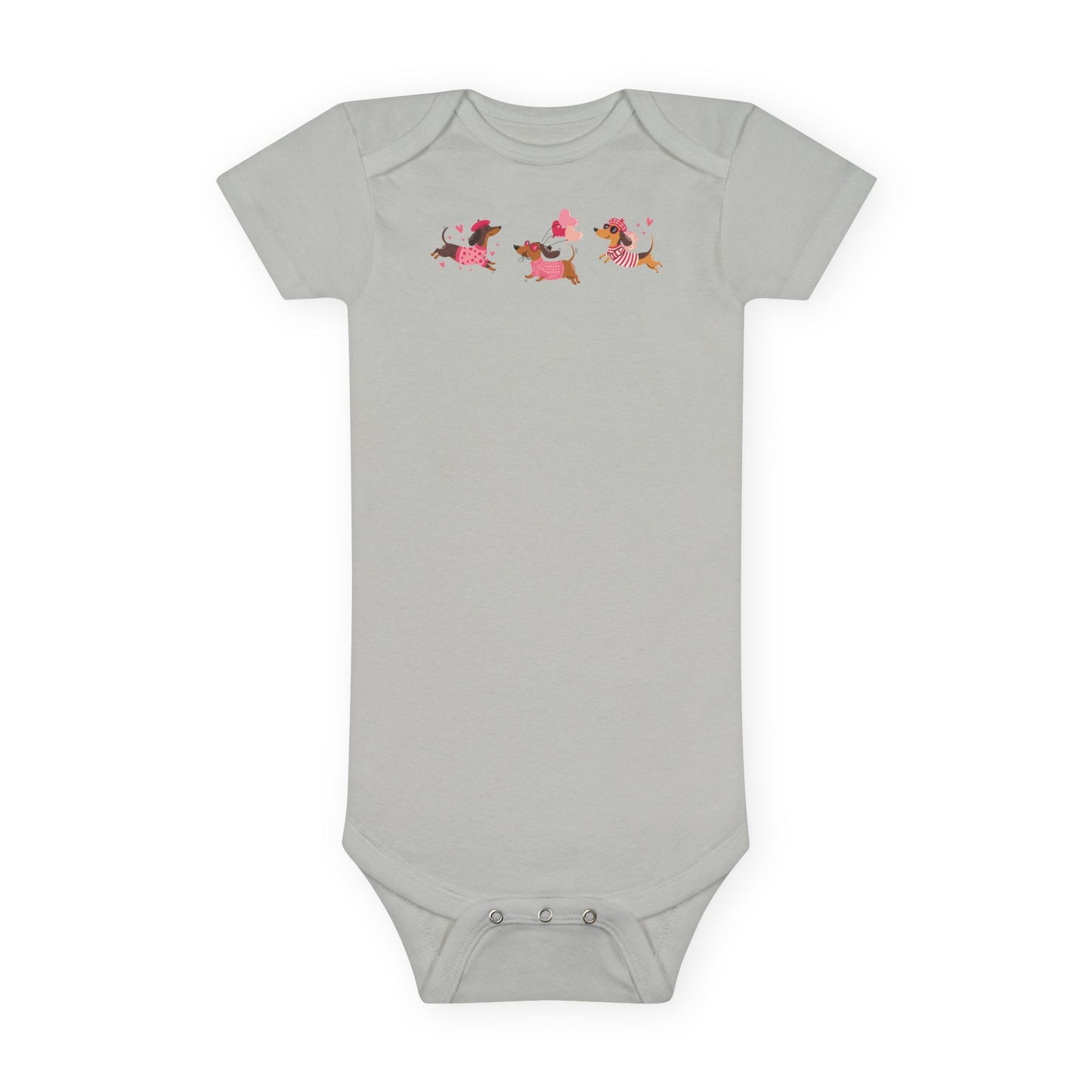 Infant Jersey One Piece - Valentines - Three Dachshund - [[{"value":"Wonderwear Kid"}]]