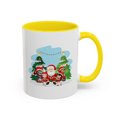Accent Coffee Mug - Super kiddo with santa claus - [[{"value":"Wonderwear Kid"}]]
