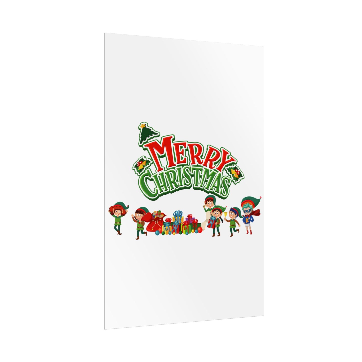 Rolled Posters - Merry christmas from super friends - [[{"value":"Wonderwear Kid"}]]