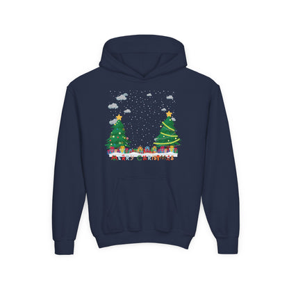 Youth Heavy Blend Hooded Sweatshirt - Christmas and snowing - [[{"value":"Wonderwear Kid"}]]