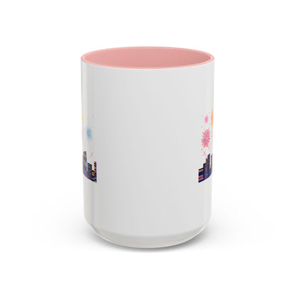 Accent Coffee Mug - Super kiddo with fireworks - [[{"value":"Wonderwear Kid"}]]
